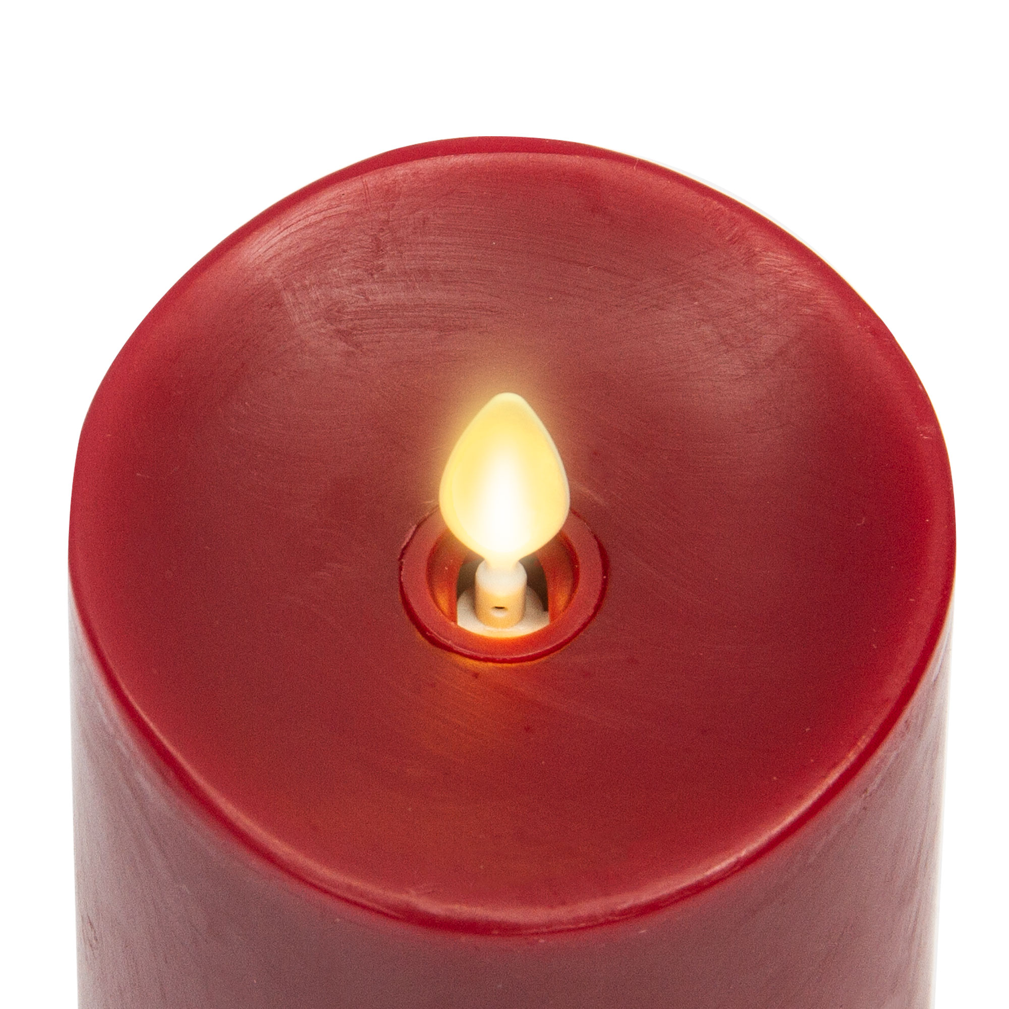 sm-image-c00c1494ab1570e22b3dcb00 Burgundy Flameless Candle Pillar - Melted Top - 3" Width