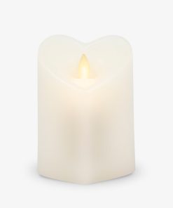 White Flameless Candle Heart Pillar