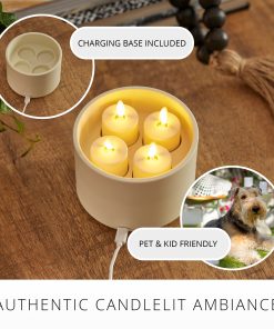 Rechargeable Tealights and Charging Base - Set of 4