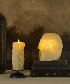 Pearl Ivory Flameless Candle Skull