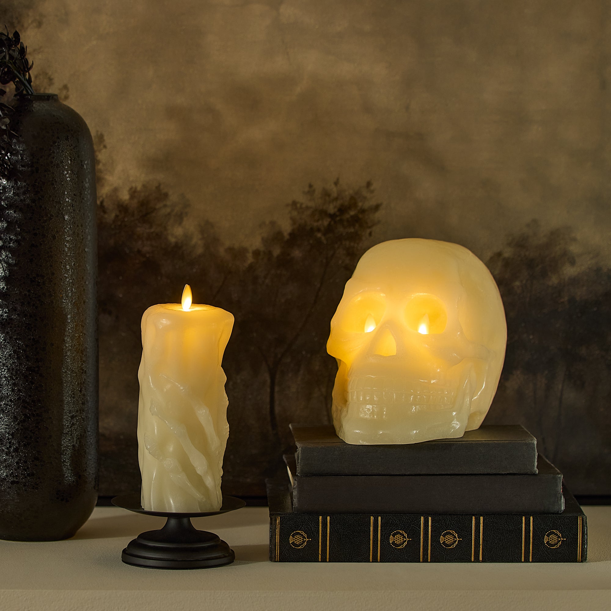 sm-image-c121205e3afeee525f9deb8b Pearl Ivory Flameless Candle Skull