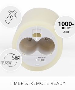 Ivory Flameless Candle Pillar -Scallop Top - 4