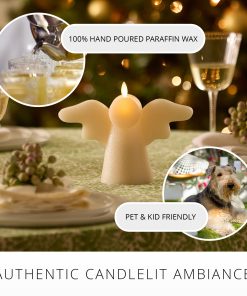 White Swan Glitter Angel Flameless Candle