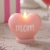 Crystal Rose "MOM" Standing Heart Flameless Candle