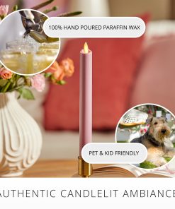 Blooming Mauve Flameless Candle Taper