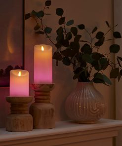 Flameless Color Changing Candle Pillar with Remote - Scallop Top - 3