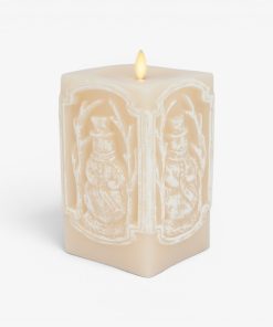 White Swan Snowman Vignette Flameless Candle