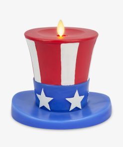 Red, White & Blue Flameless Candle Patriotic Hat
