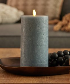 Rechargeable Seaglass Silver Blue Pillar