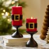 Holiday Red Santa's Belt Flameless Candle Pillar
