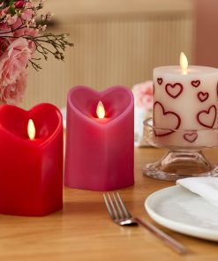 True Red Flameless Candle Heart Pillar