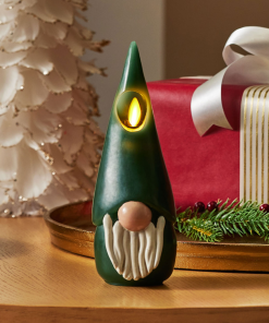 Green Flameless Candle Gnome