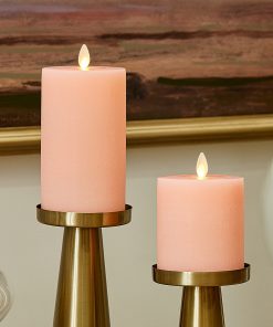 Chalky Linen Mellow Peach Flameless Candle Pillar