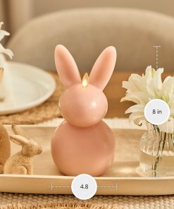Dusky Rose Flameless Candle Bunny