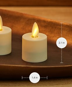 Set of 4 Pearl Ivory Flameless Candle Tealights - Extended Battery Life