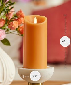 Sunlit Honey Scallop Flameless Candle Pillar