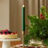Holiday Green Flameless Candle Taper