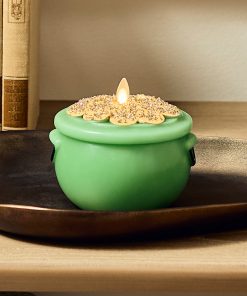 Lucky Green Flameless Candle Pot of Gold