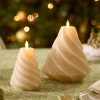 White Swan Glitter Swirl Flameless Candle Tree