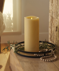 Ivory Flameless Candle Grand Pillar - Melted Top - 6.25