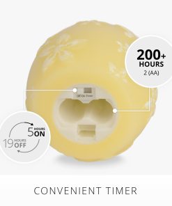 Lemon Chiffon Flameless Candle Floral Egg