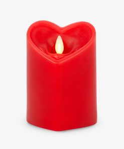 True Red Flameless Candle Heart Pillar