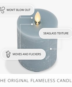 Rechargeable Seaglass Silver Blue Pillar