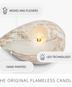 White Melo Shell Flameless Candle