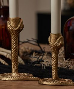 Brass Wrought Iron Snake Taper Holder