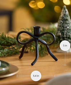 Black Metal Bow Taper Holder