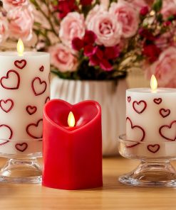 True Red Flameless Candle Heart Pillar