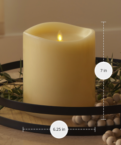 Ivory Flameless Candle Grand Pillar - Melted Top - 6.25
