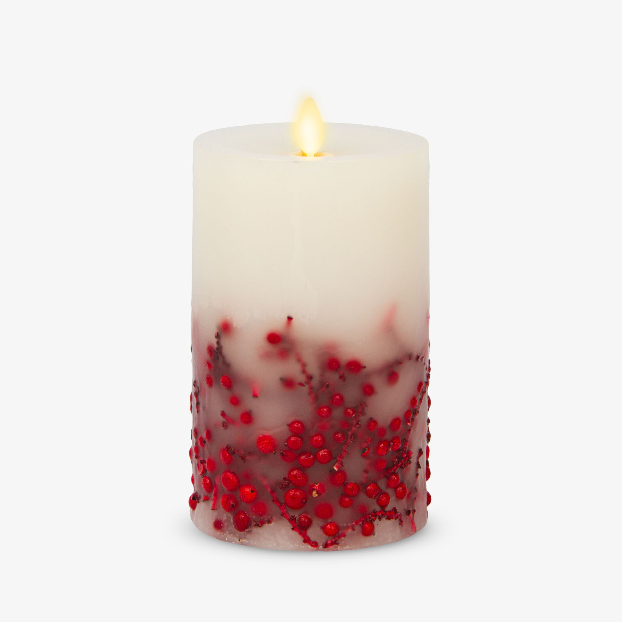 sm-image-cf51356cd1e44f03b806decc Embedded Red Berries Flameless Candle Pillar