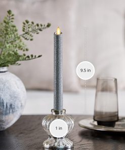 Brilliant Silver Glitter Flameless Candle Taper