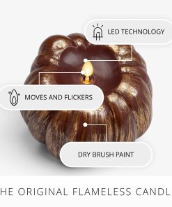 Metallic Cappuccino Flameless Candle Pumpkin