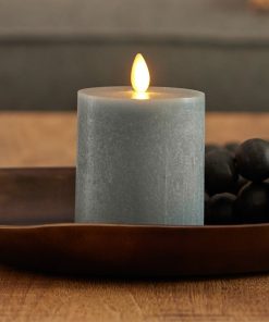 Rechargeable Seaglass Silver Blue Pillar