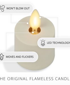 Set of 2 Pearl Ivory Flameless Candle Tealights - Extended Battery Life