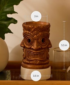 Golden Oak Wraparound Tiki Candle Holder