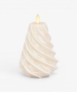 White Swan Glitter Swirl Flameless Candle Tree
