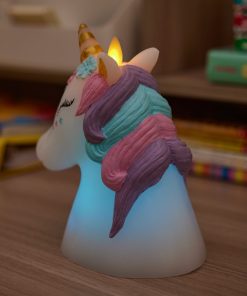 White Color Changing Flameless Candle Unicorn with Remote