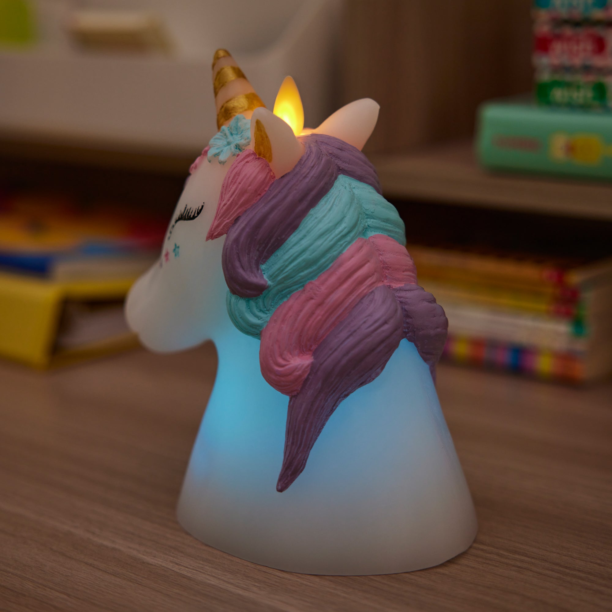 sm-image-d290ac28af83f2e53e8daf0c White Color Changing Flameless Candle Unicorn with Remote