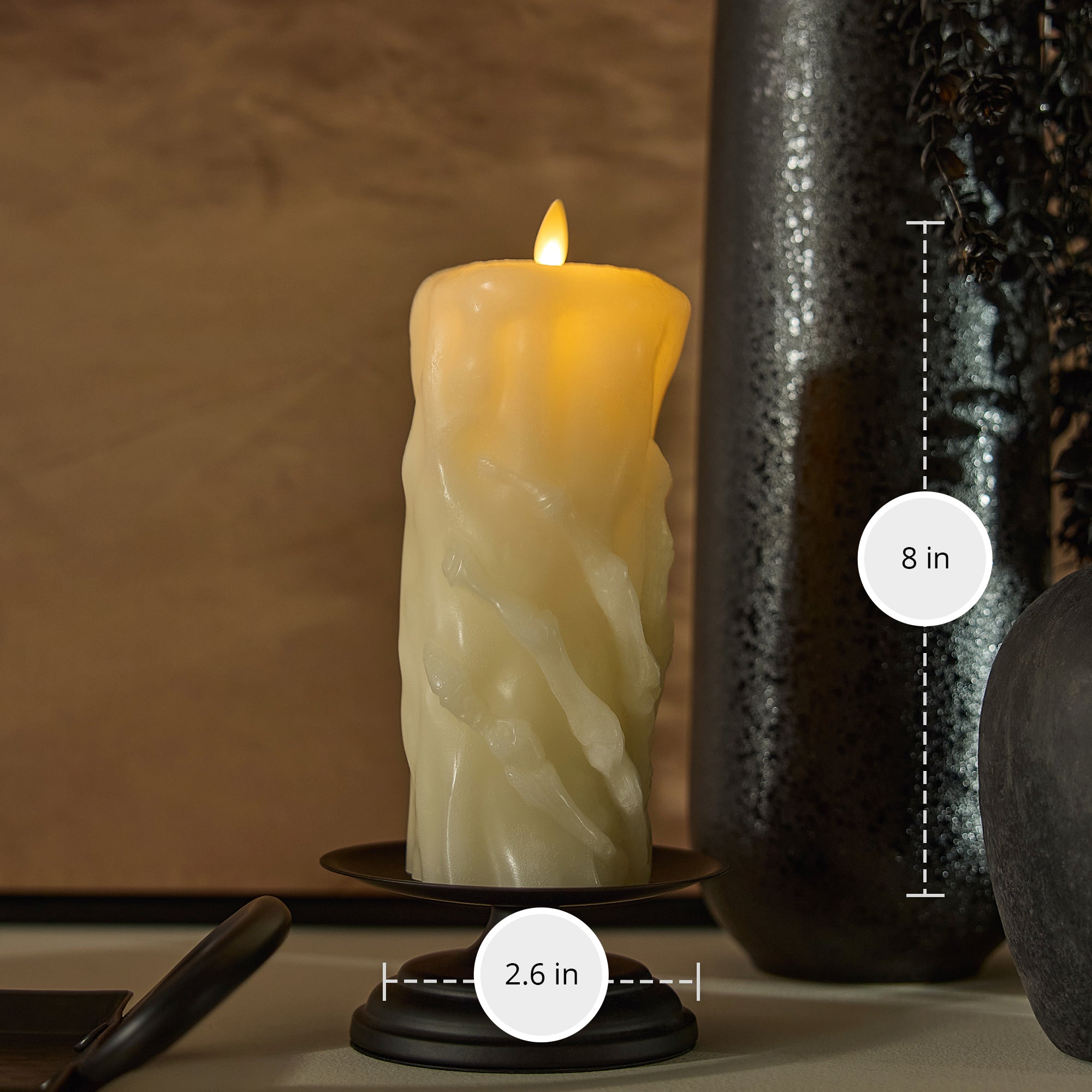 sm-image-d4b410cb1d4f6e8a292a3405 Pearl Ivory Skeleton Hand Flameless Candle Pillar