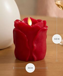 True Red Flameless Candle Rose Bud