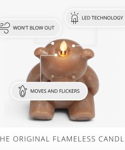 Warm Biscuit Holiday Teddy Bear Flameless Candle