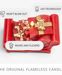 Holiday Red Santa Flameless Candle Sleigh