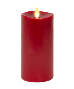 Burgundy Flameless Candle Pillar - Melted Top - 3