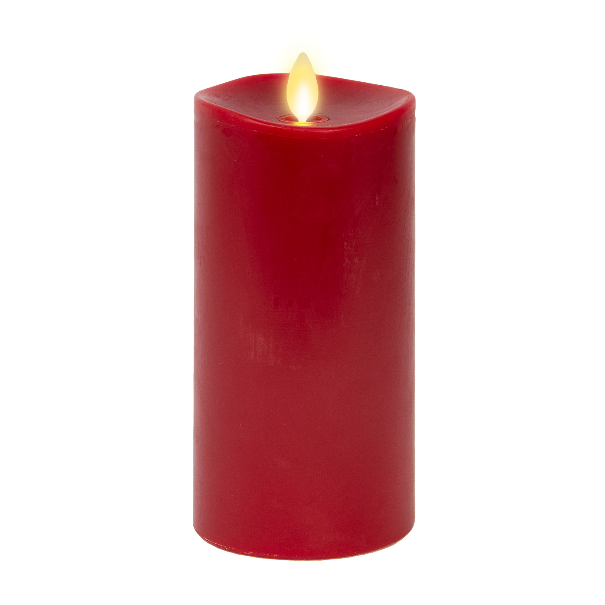 sm-image-d782cf9a157fdec3dd13ca54 Burgundy Flameless Candle Pillar - Melted Top - 3" Width