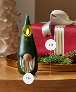 Green Flameless Candle Gnome