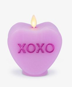 Pastel Orchid Flameless Candle Candy Heart 