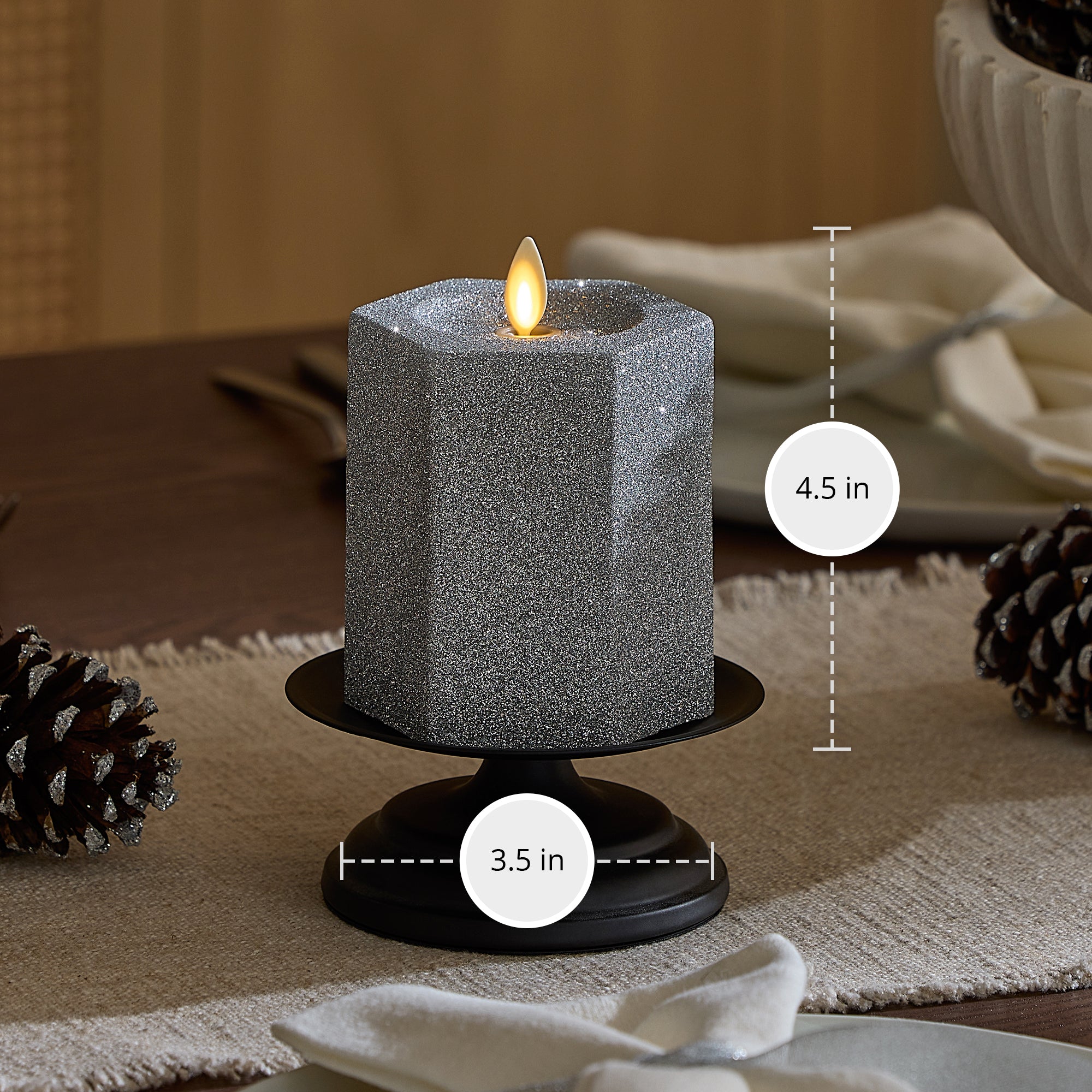 sm-image-d97471da9e678d66f7a725cb Brilliant Silver Hexagon Flameless Candle Pillar